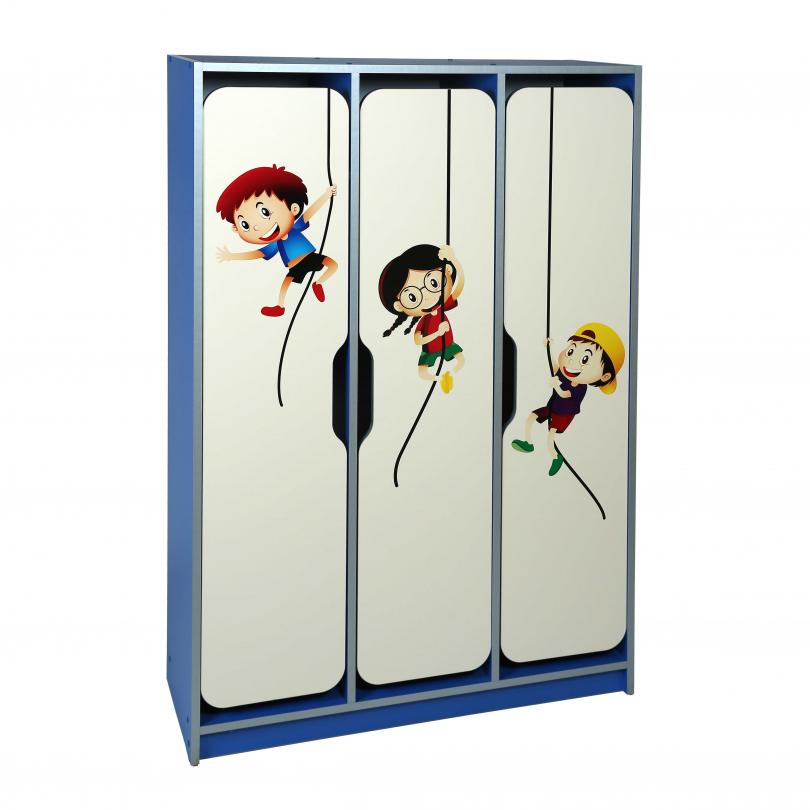 Шафа дитяча 3-місна з фотодруком "Дитячі розваги",корпус, полиці та дверцята з ЛДСП,(ТОВ ‘’АЛМАНТ’’), 934х350х1400 мм.